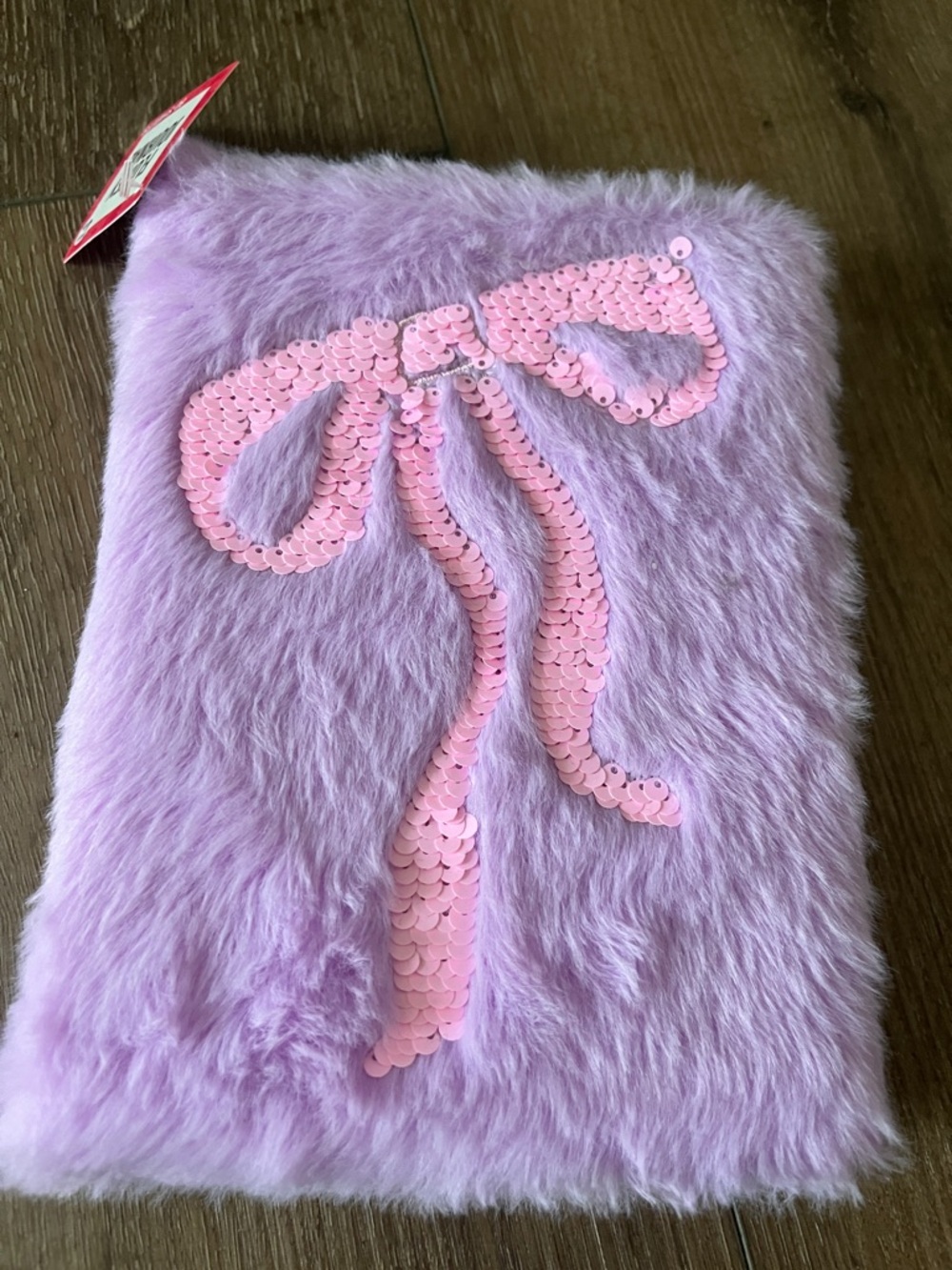NWT!!! Plush Purple Sequin Bow Kids Journal - Soft Fuzzy Cover